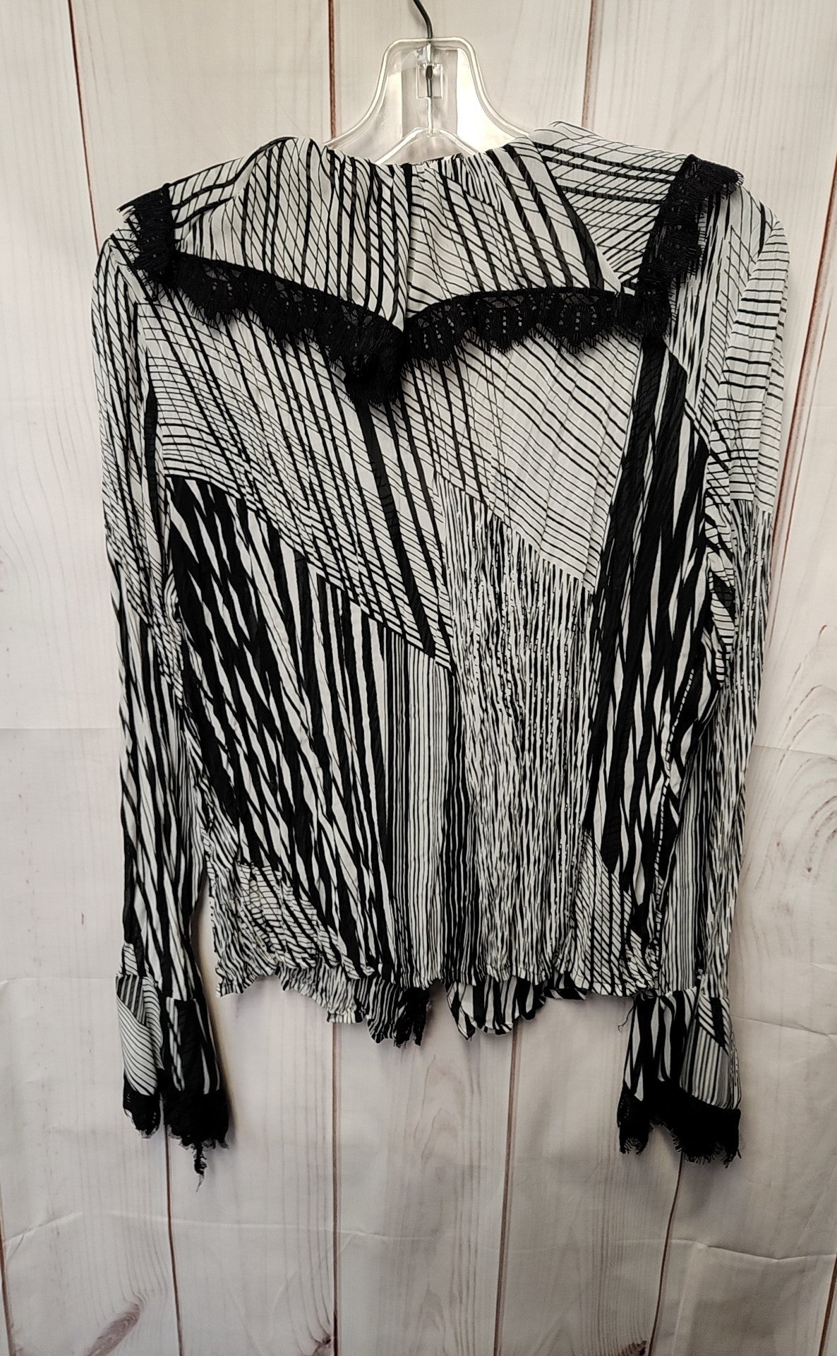 Marc Bouwer Women's Size 2 Black & White Long Sleeve Top