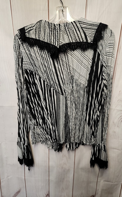 Marc Bouwer Women's Size 2 Black & White Long Sleeve Top