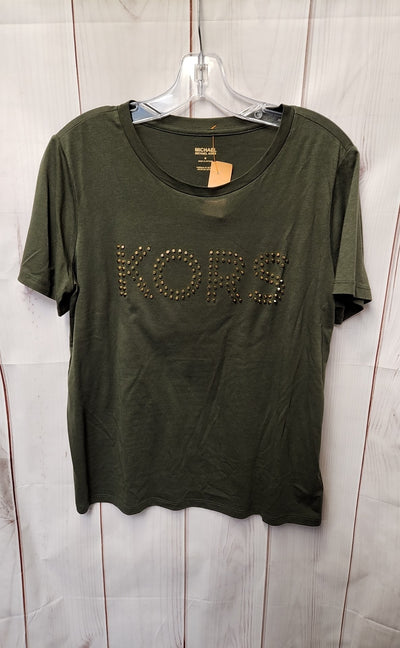 Michael Kors Women's Size M Green Short Sleeve Top