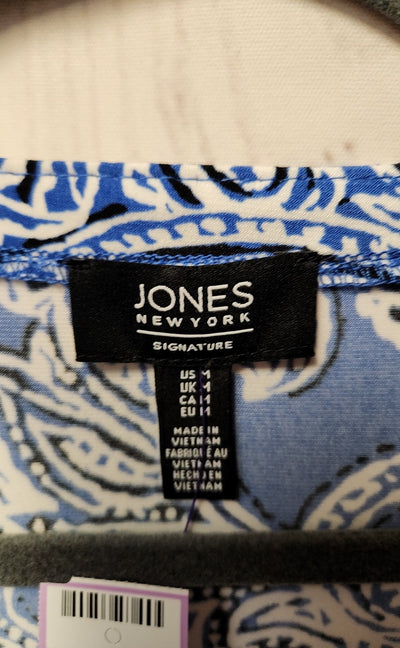 Jones New York Women's Size M Blue 3/4 Sleeve Top