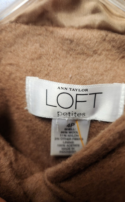 Loft Women's Size 4 Petite Brown Wool Blend Jacket