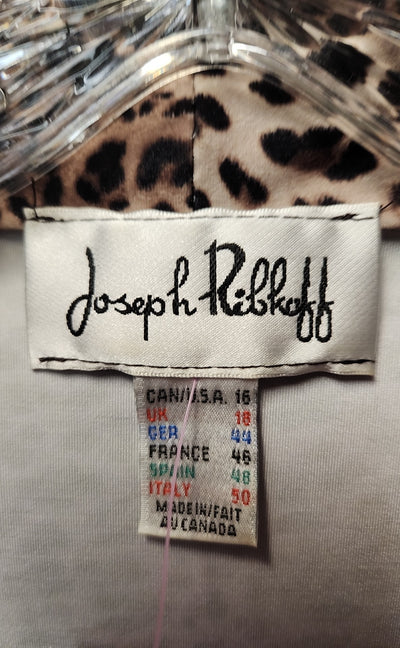Joseph Ribkoff Women's Size 16 Brown Animal Print Short Sleeve Top