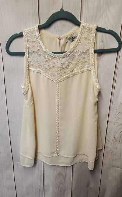 Clothing Co. Women's Size S White Beaded Sleeveless Top