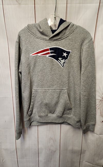 Patriots Boy's Size 10/12 Gray Hooded Sweatshirt