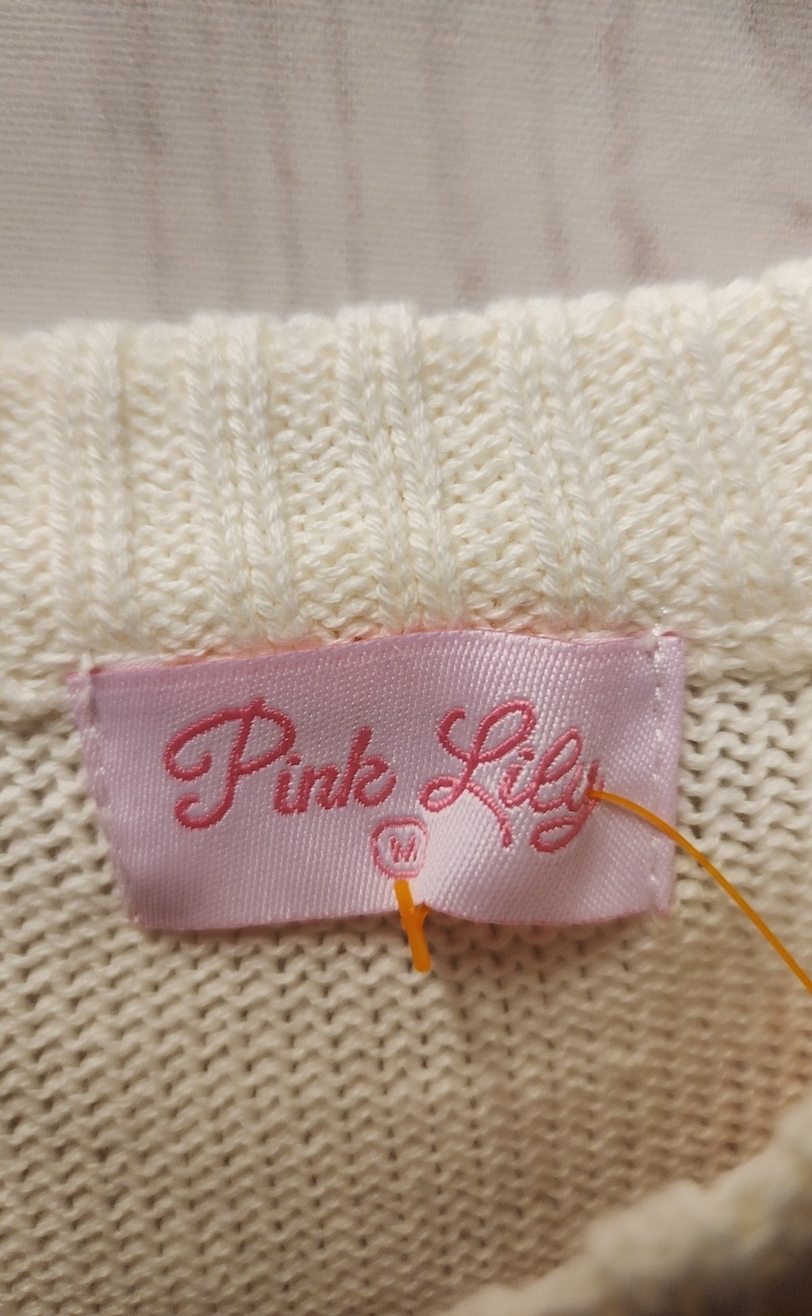 Pink Lily Women's Size M White Sweater