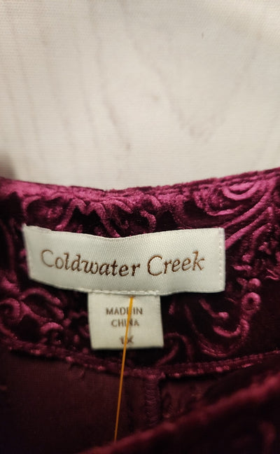 Coldwater Creek Women's Size 1X Purple Velour Dress