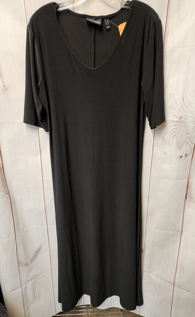 Attitudes Women's Size L Petite Black Dress