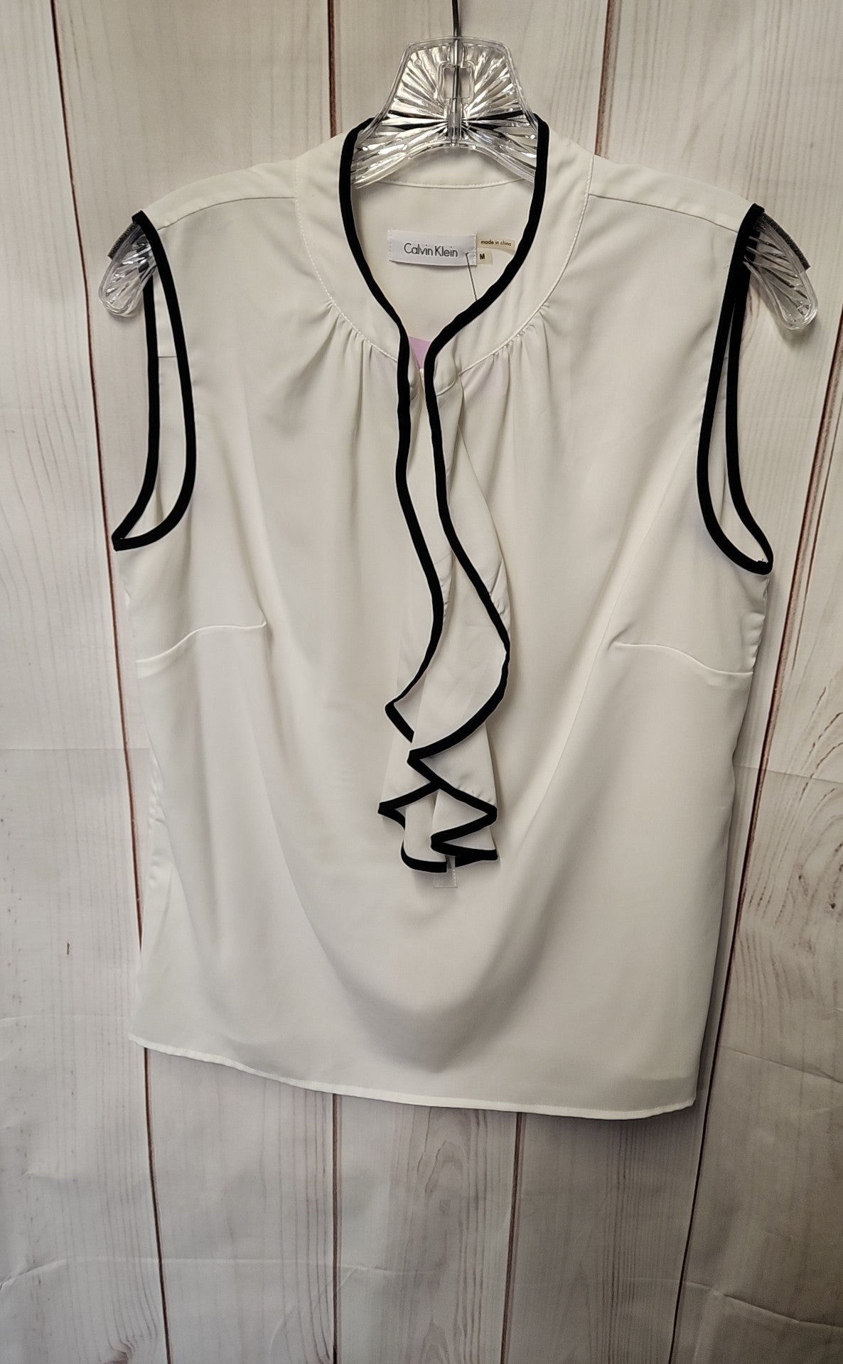 Calvin Klein Women's Size M White Sleeveless Top