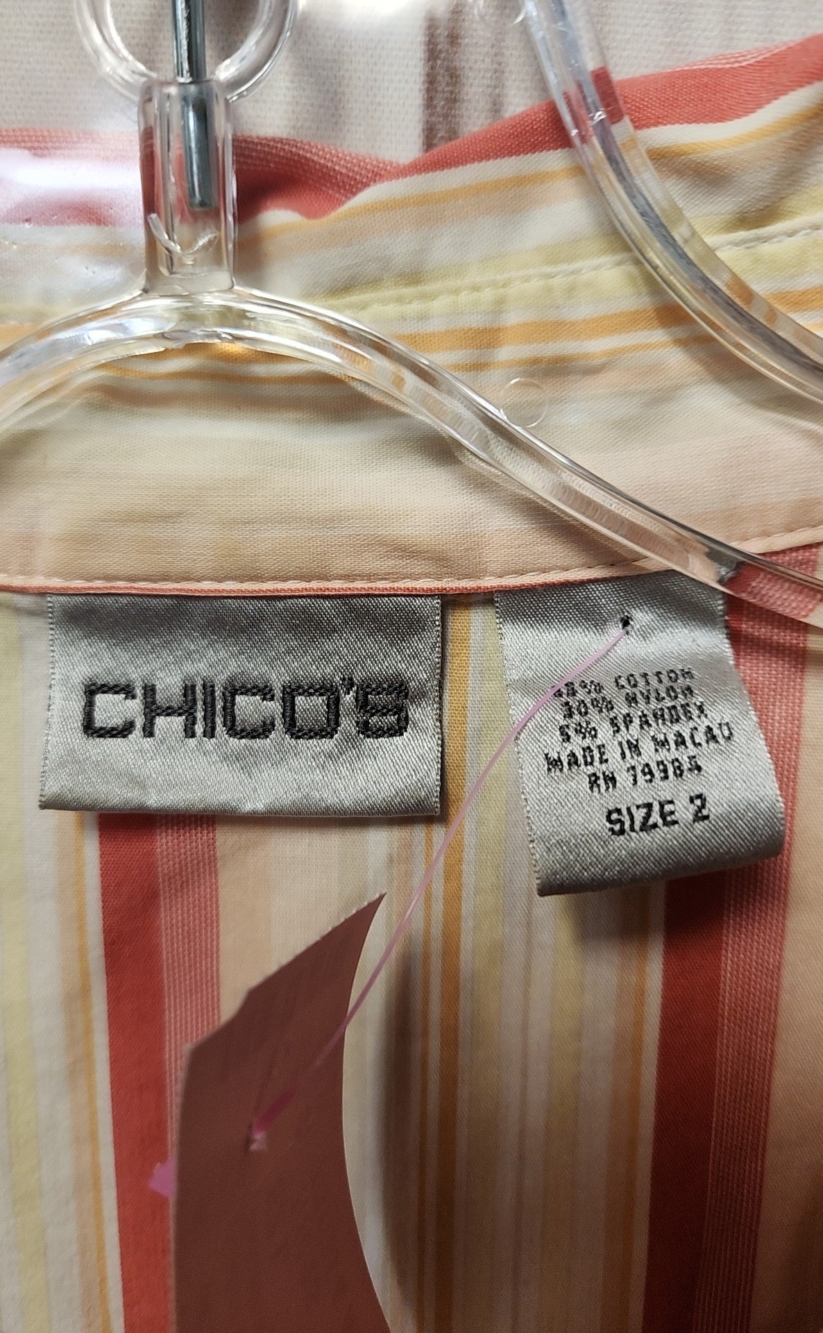 Chico's Women's Size 2 = US L Peach Sleeveless Top