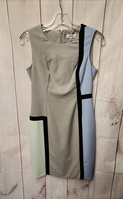 Calvin Klein Women's Size 4 Petite Gray & Blue Dress