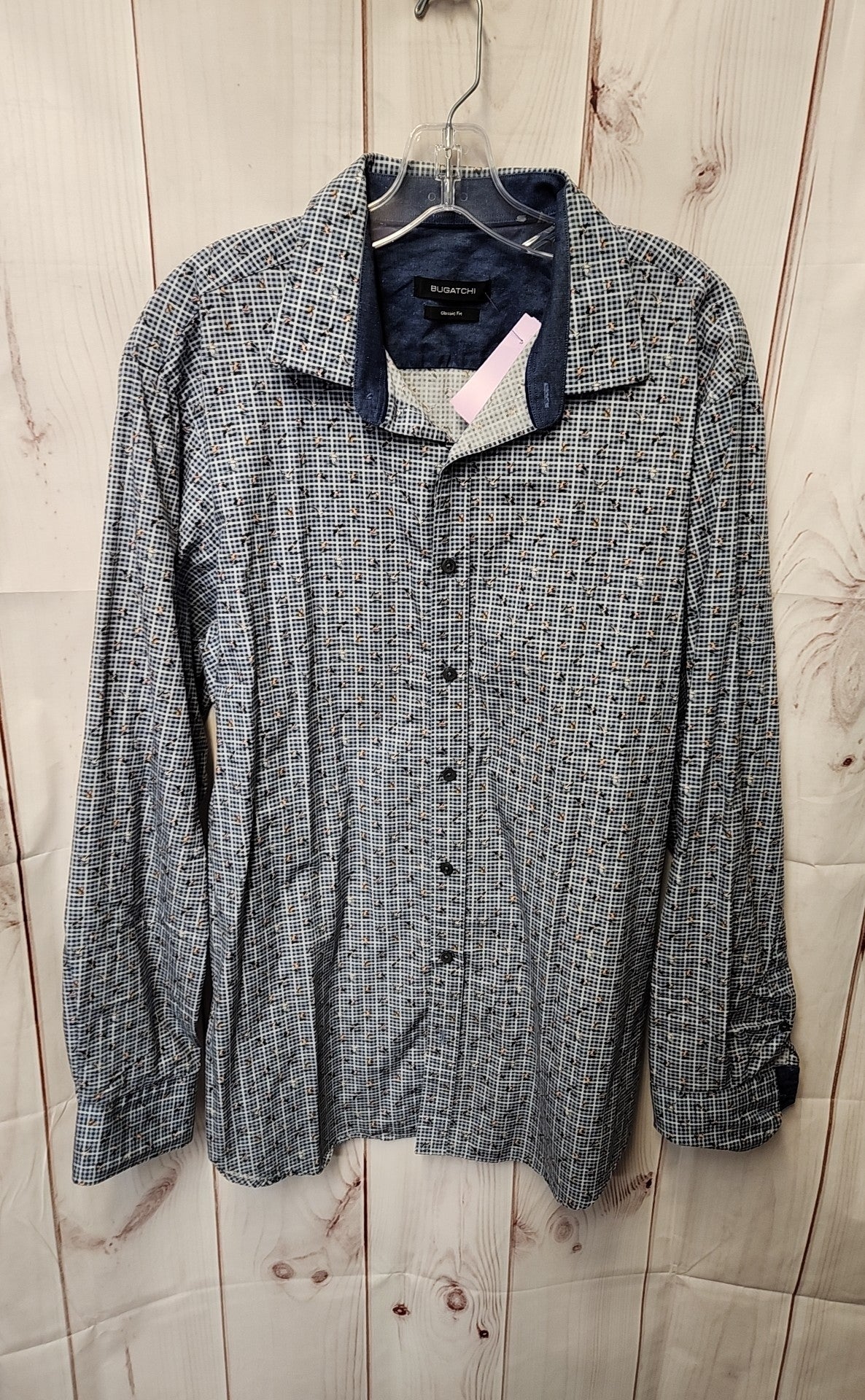 Bugatchi Men's Size XL Blue Shirt