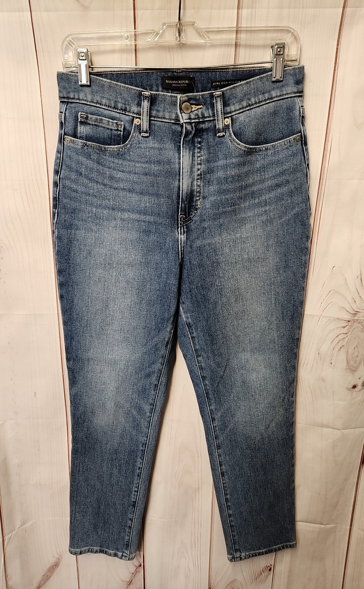 Banana Republic Women's Size 29 (7-8) Petite Blue Jeans Ultra High Rise Slim Fit