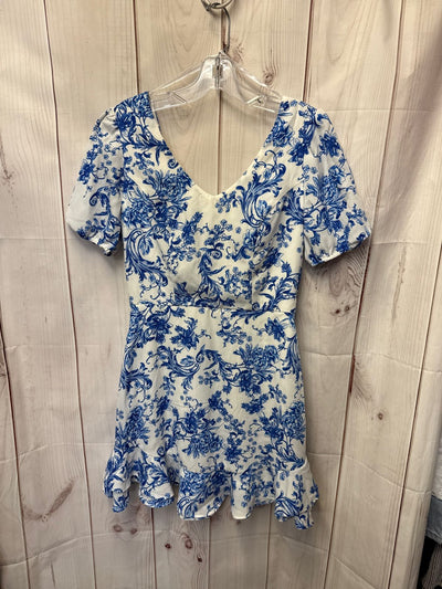 City Studio Women's Size 7 White & Blue Floral Dress