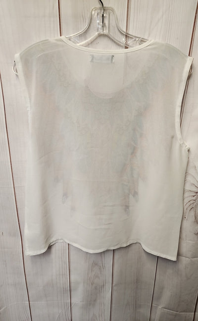 Miss Finch Women's Size M White Sleeveless Top