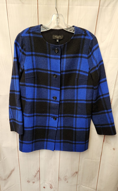 Talbots Women's Size M Petite Black & Blue Reversible Jacket