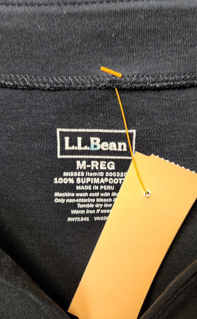 LL Bean Women's Size M Black 3/4 Sleeve Top