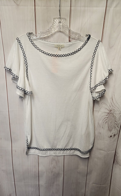 Max Studio Women's Size XS White Short Sleeve Top