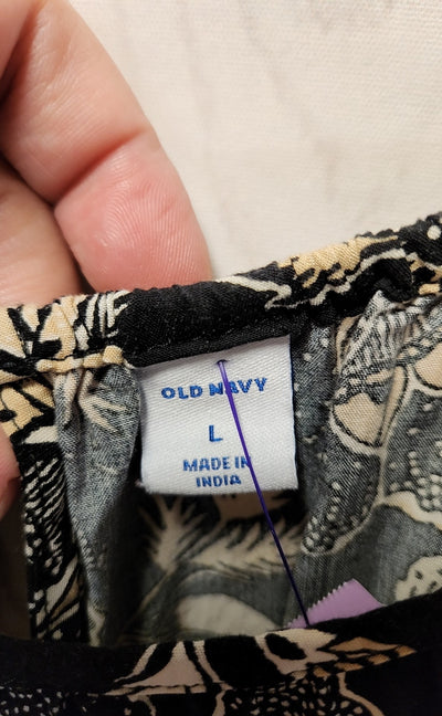 Old Navy Women's Size L Black Floral Romper
