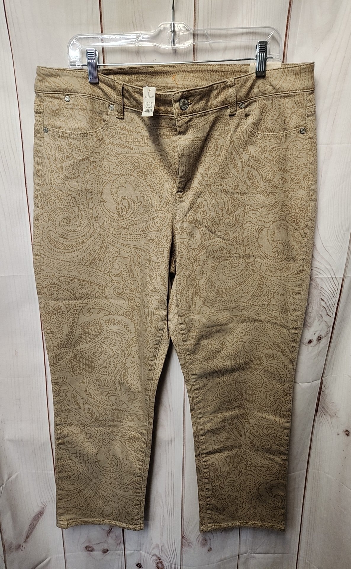 NWT Talbots Women's Size 33 (15-16) Beige Jeans Curvy Slim Crop