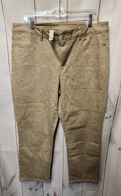 NWT Talbots Women's Size 33 (15-16) Beige Jeans Curvy Slim Crop