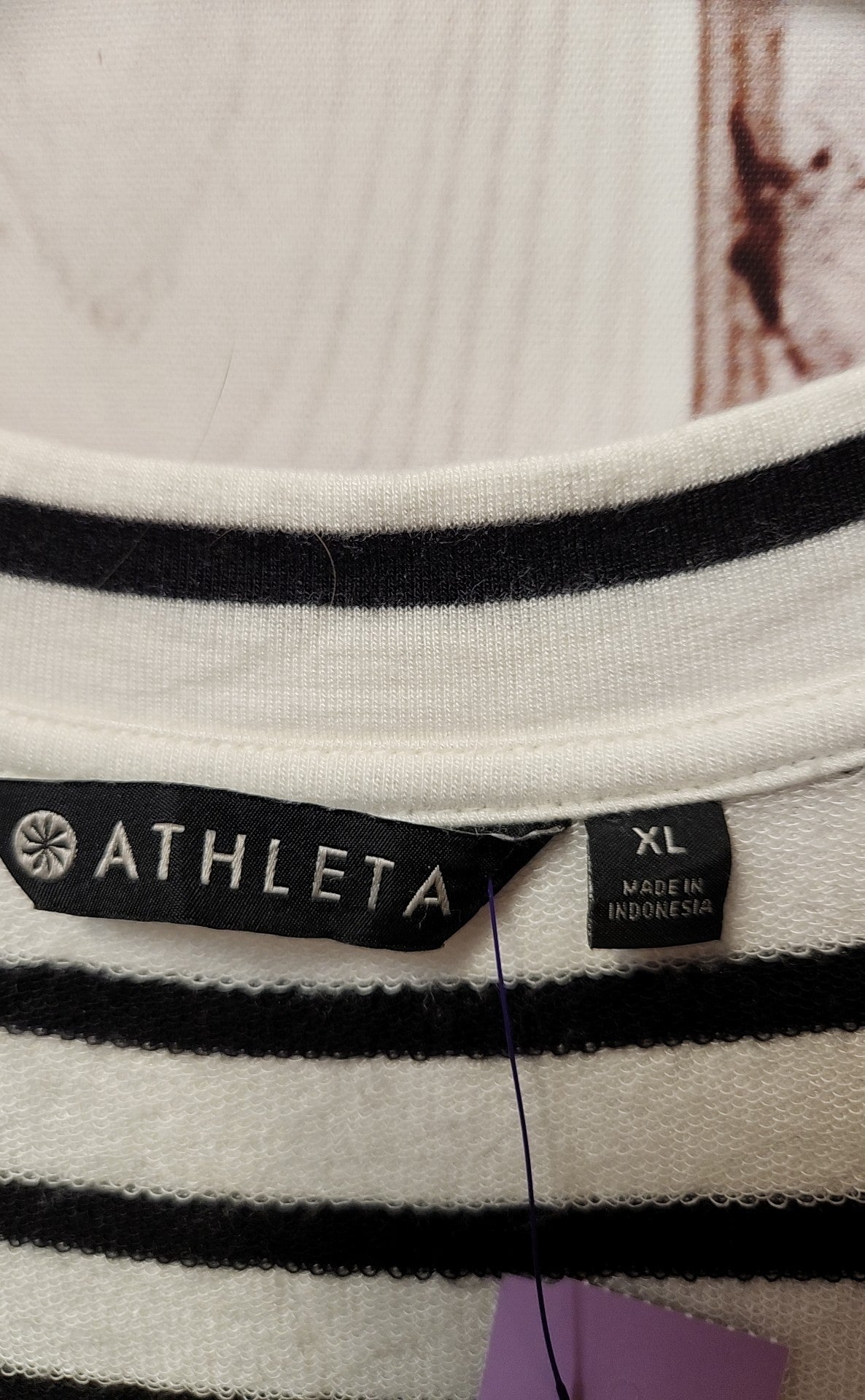Athleta Women's Size XL White & Black Stripe Dress
