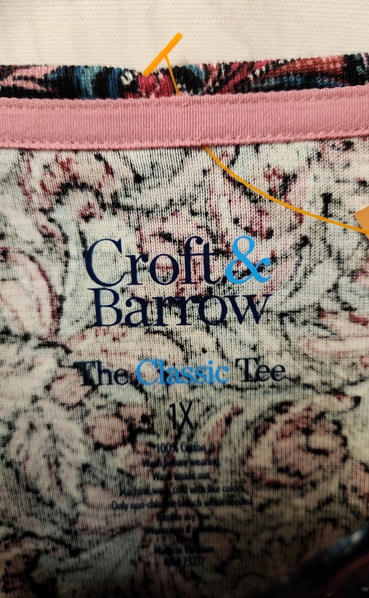 Croft & Barrow Women's Size 1X Black & Pink Floral Long Sleeve Top