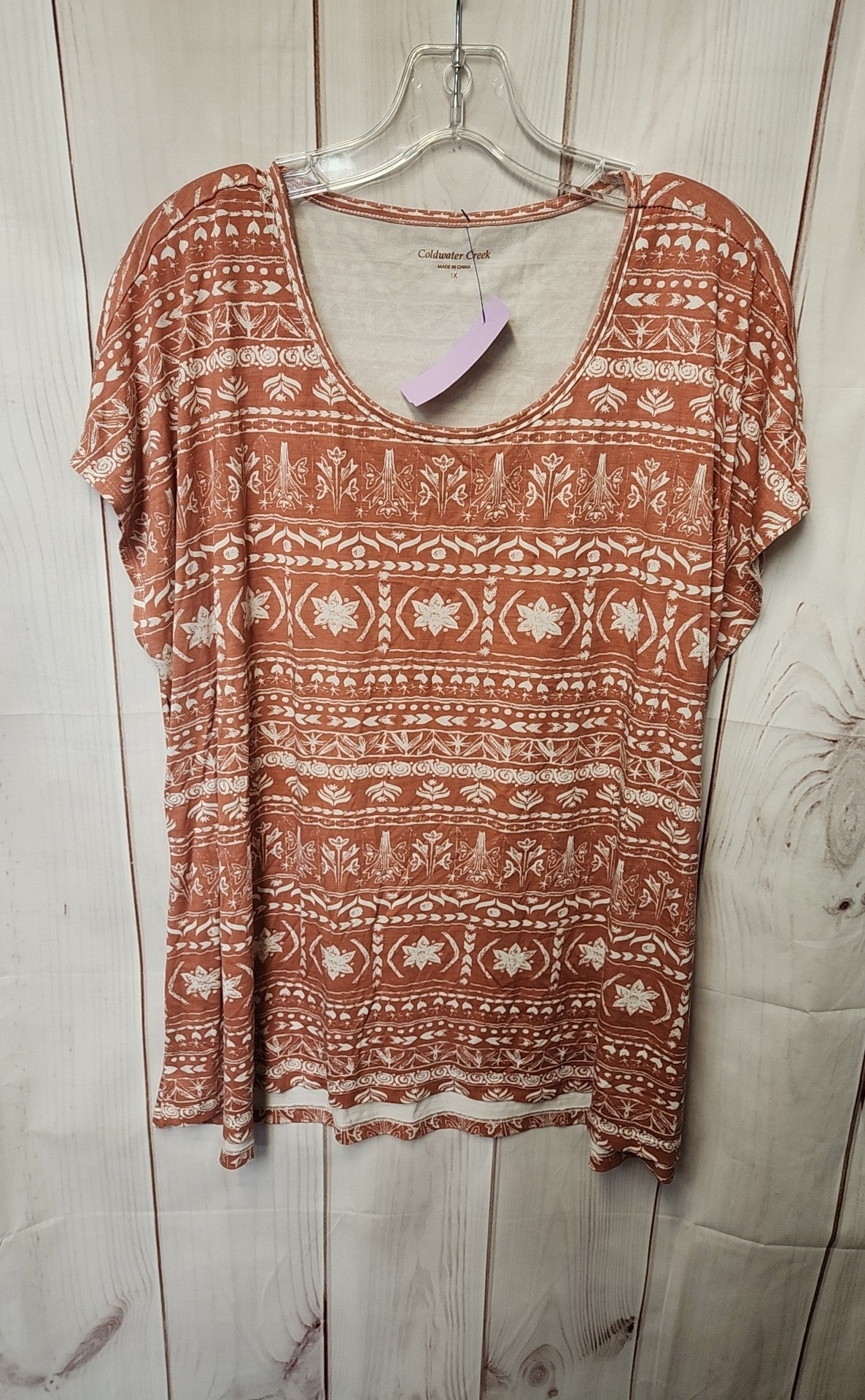 Coldwater Creek Women's Size 1X Red Short Sleeve Top