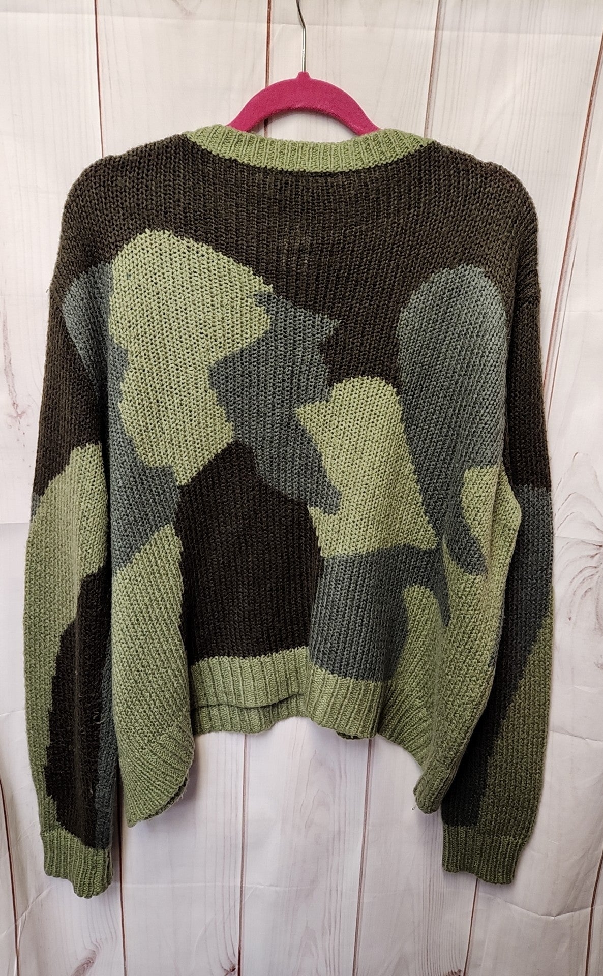 Wooden Ships Women's Size M/L Green Camo Sweater