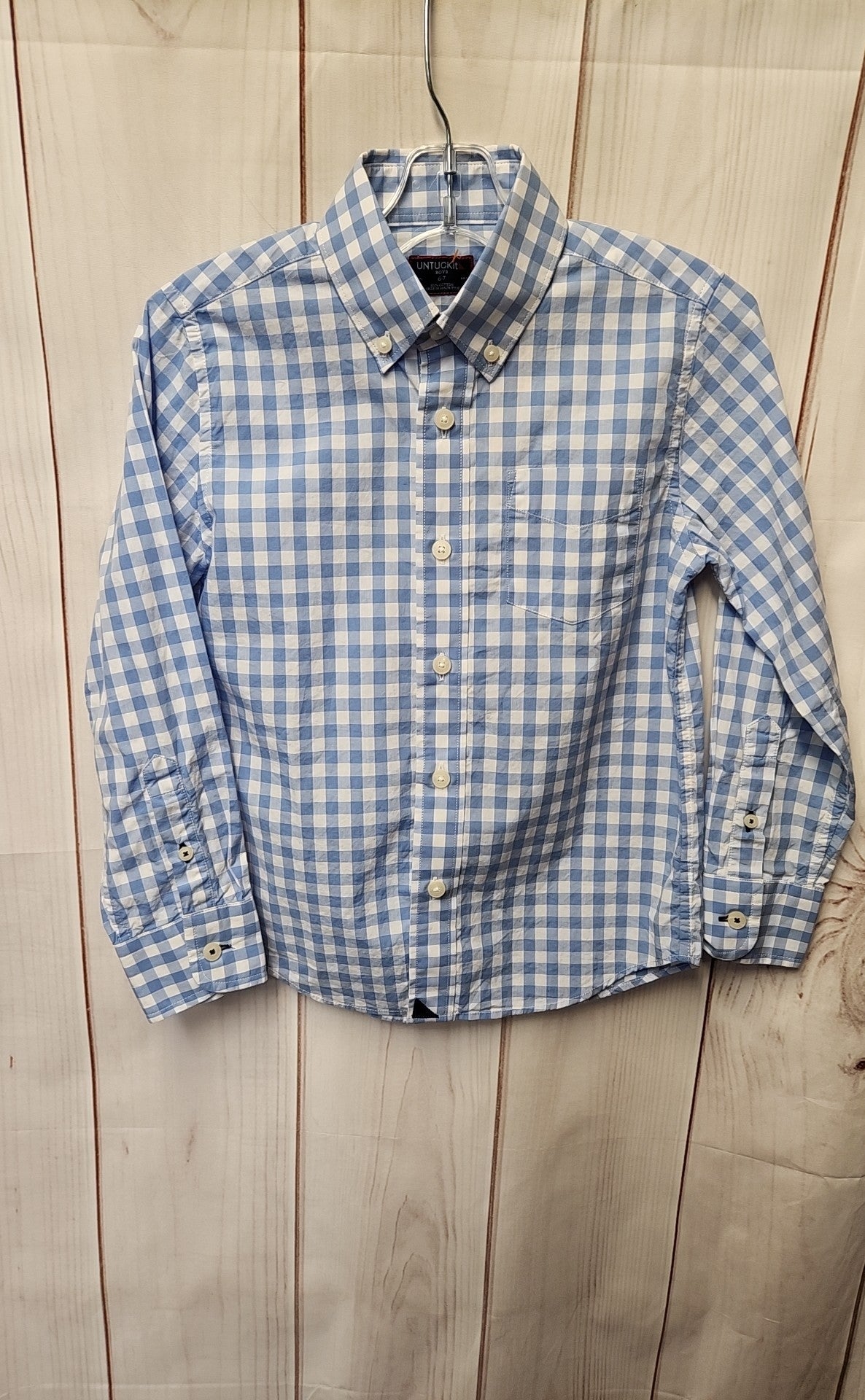 Untuckit Boy's Size 6/7 Blue Shirt