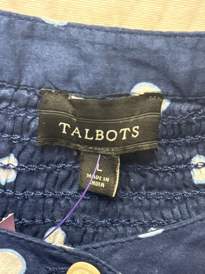 Talbots Women's Size L Navy Long Sleeve Top