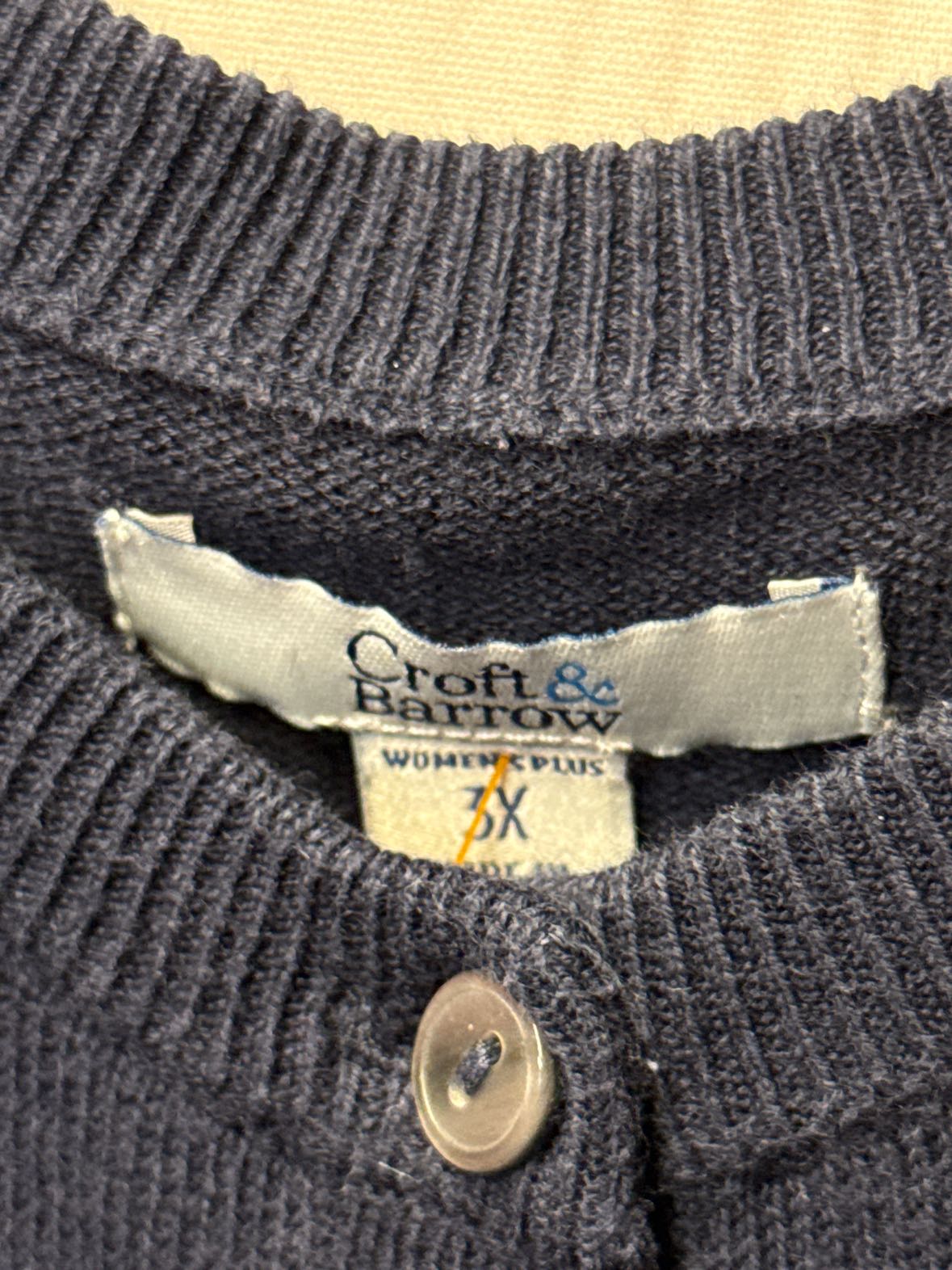 Croft & Barrow Women's Size 3X Navy Cardigan