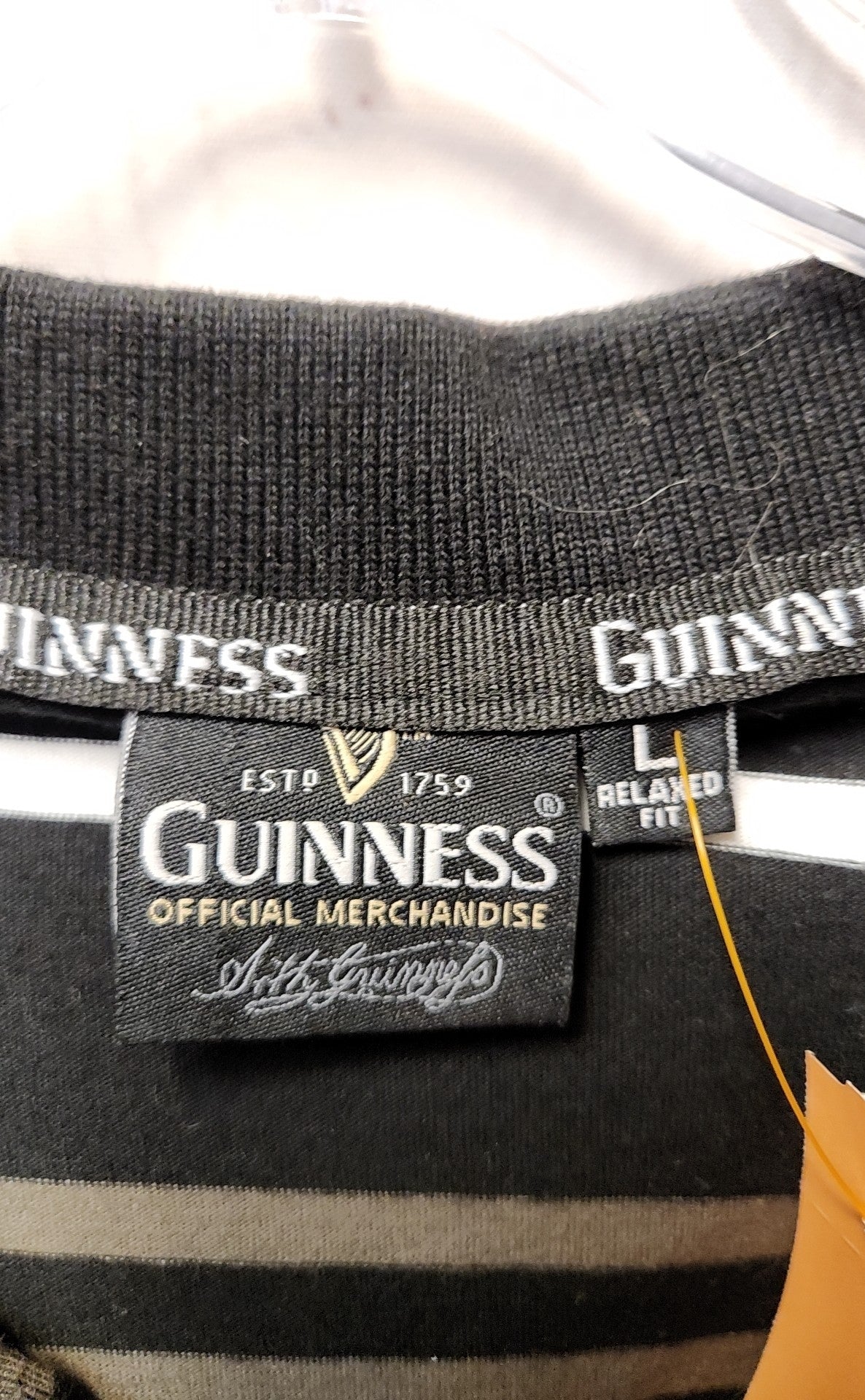 Guiness Men's Size L Black Shirt