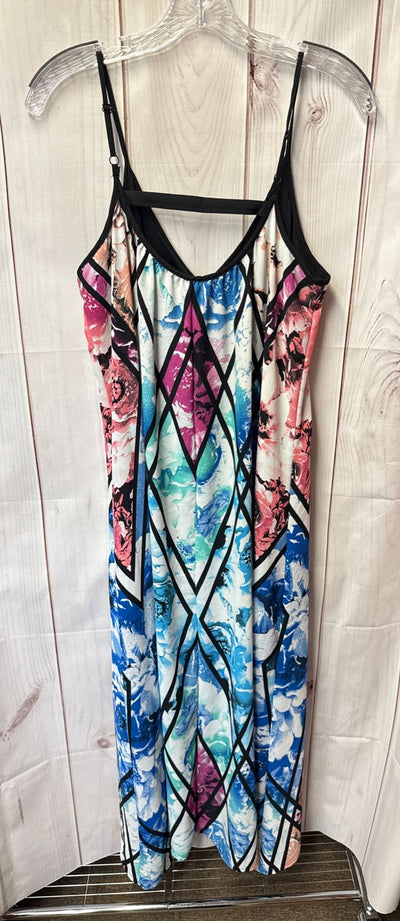 NY Collection Women's Size S Blue Floral Dress
