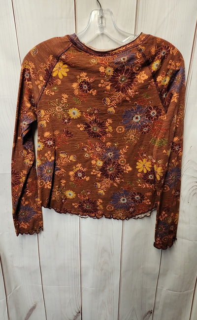 Natural Life Women's Size S Brown Floral Long Sleeve Top