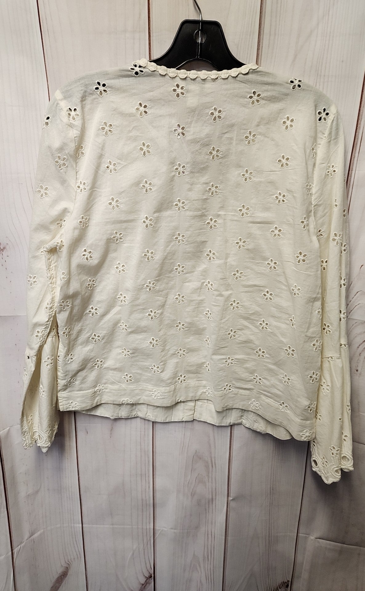 J Crew Women's Size 8 White Long Sleeve Top
