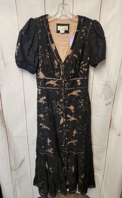 Anthropologie Women's Size 2 Black Lace Floral Dress