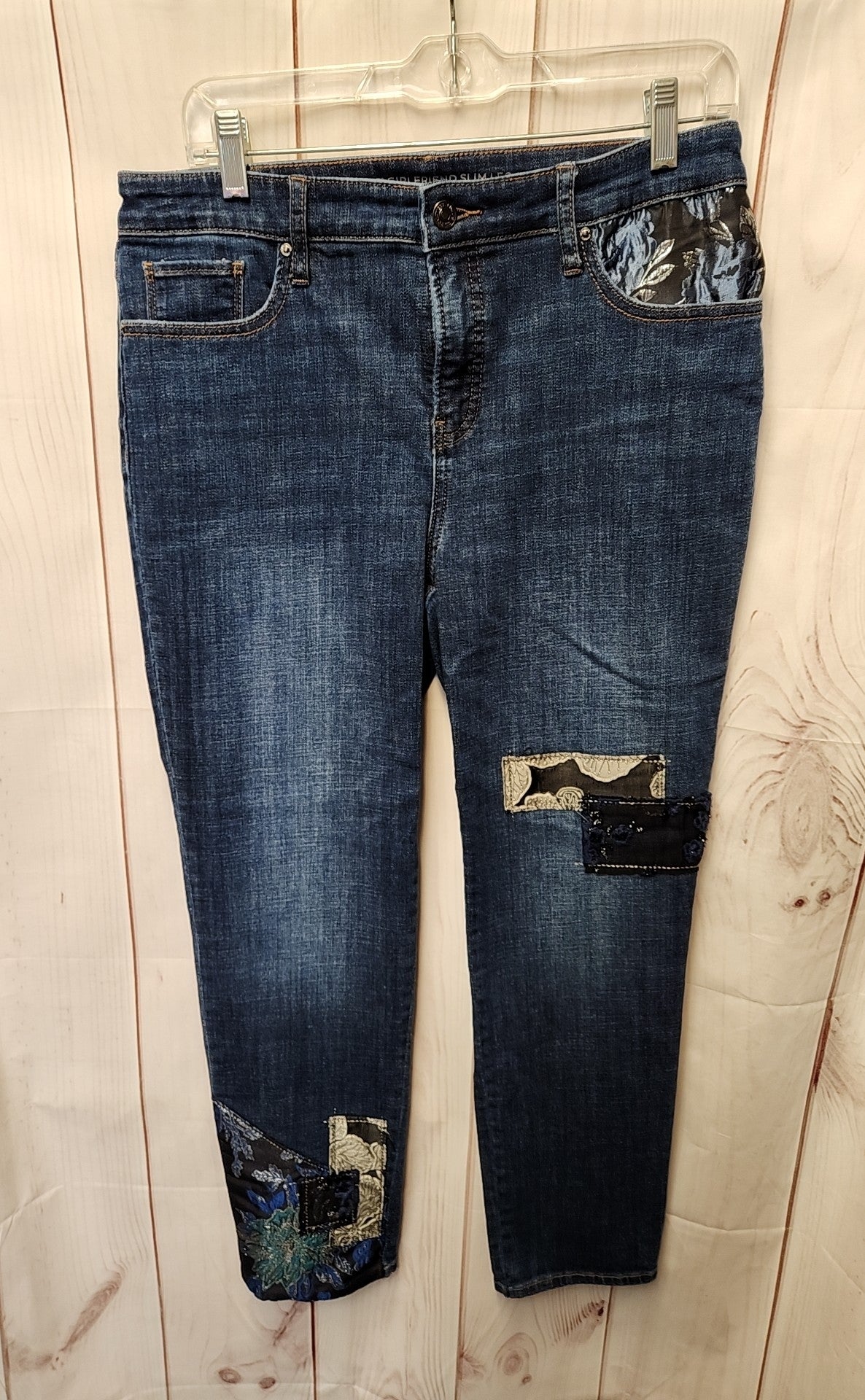 Chico's Women's Size 1 = US 8 Blue Jeans So Slimming Girlfriend Slim Leg Ankle