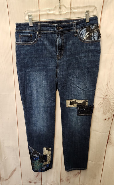 Chico's Women's Size 1 = US 8 Blue Jeans So Slimming Girlfriend Slim Leg Ankle
