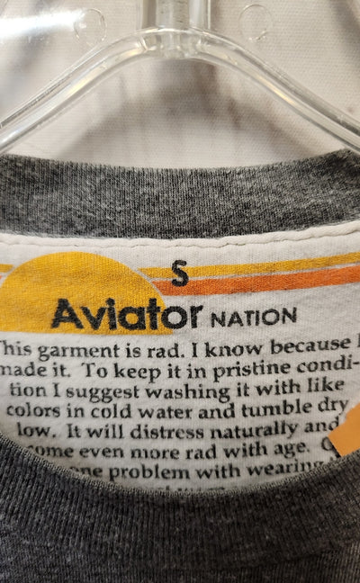 Aviator Nation Women's Size S Gray Short Sleeve Top