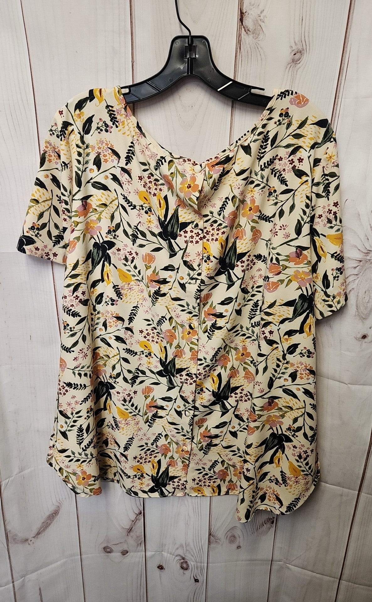 Ava & Viv Women's Size 3X Yellow Short Sleeve Top