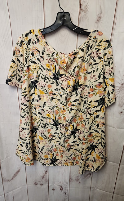 Ava & Viv Women's Size 3X Yellow Short Sleeve Top