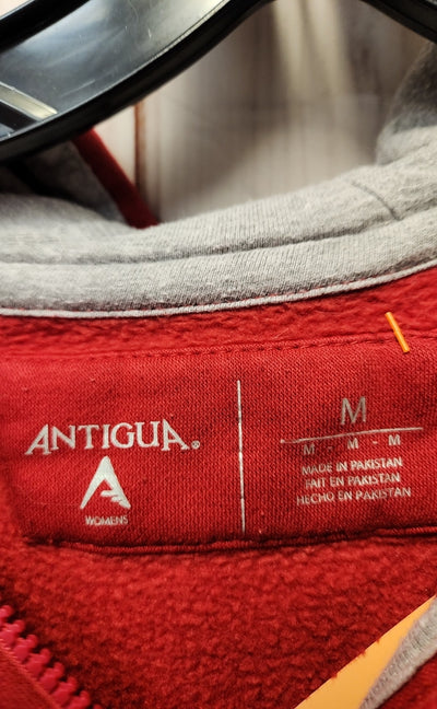 Antigua Men's Size M Red Full Zip Hooded Sweatshirt