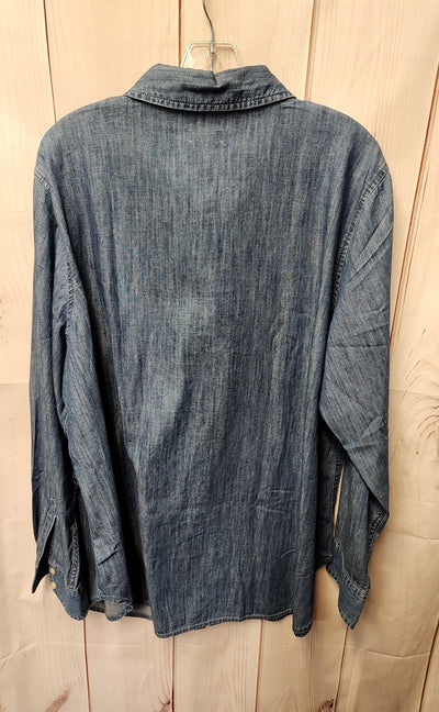 NWT Talbots Women's Size 2X Blue Long Sleeve Top