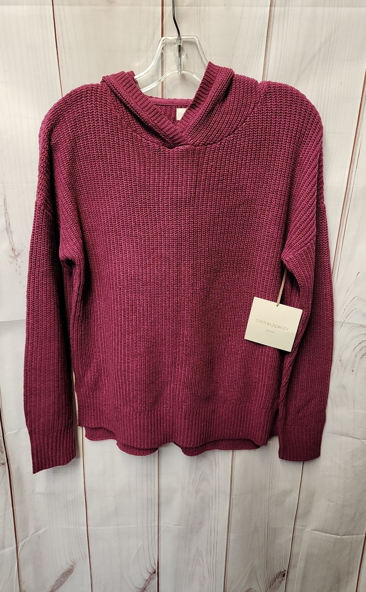 NWT Cynthia Rowley Women's Size S Purple Hooded Sweater