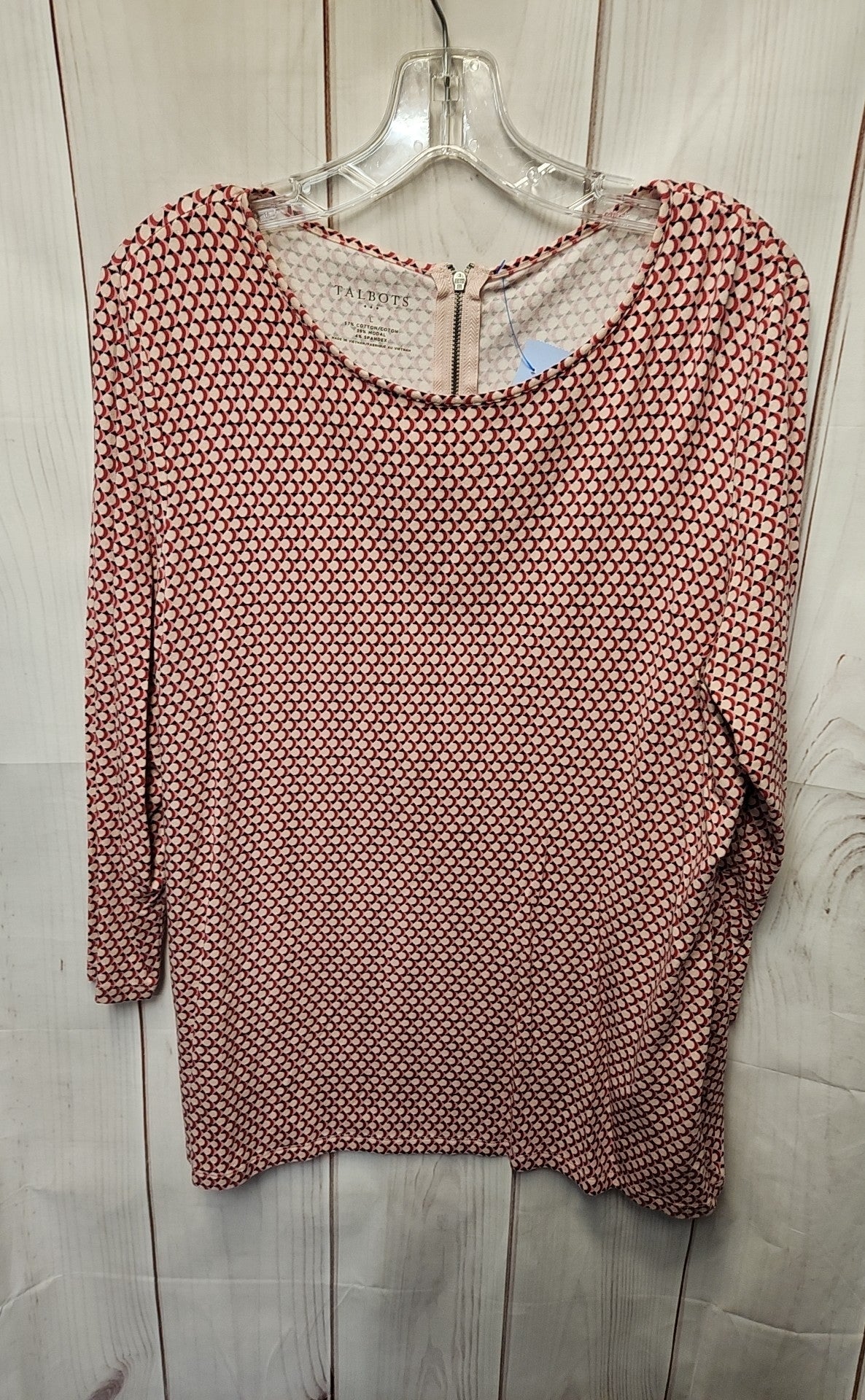 Talbots Women's Size L Pink 3/4 Sleeve Top