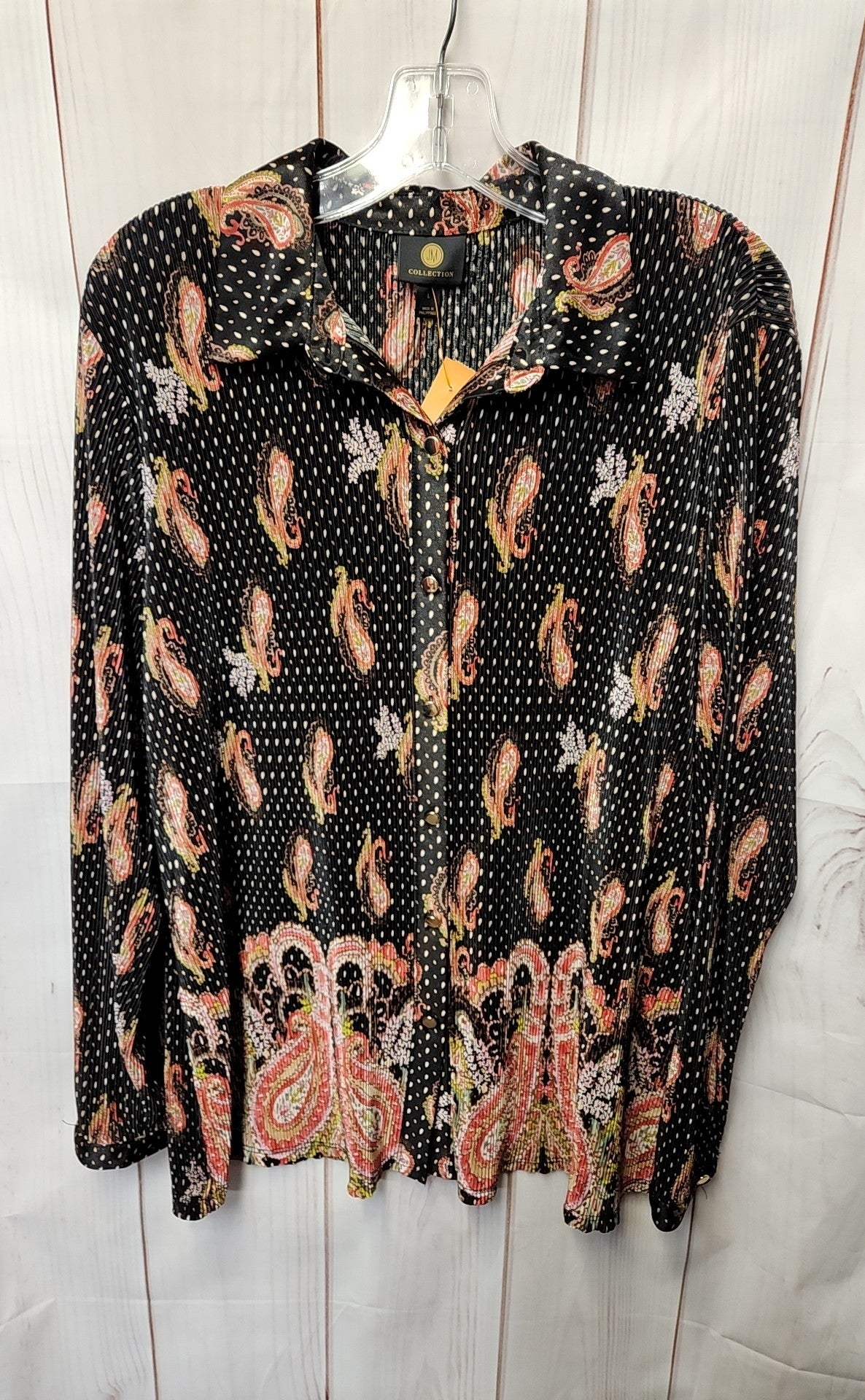 JM Collection Women's Size L Black Long Sleeve Top