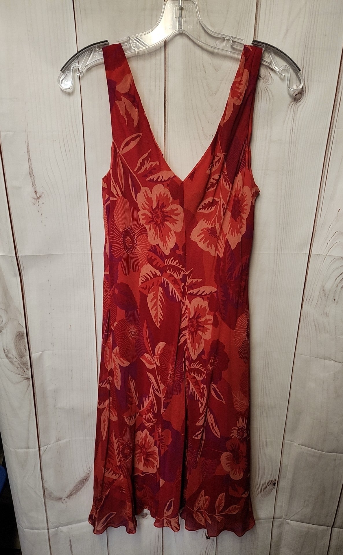 Jones New York Women's Size 16 Red Silk Floral Dress