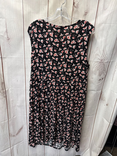 Fortune & Ivy Women's Size 2X Black Floral Dress