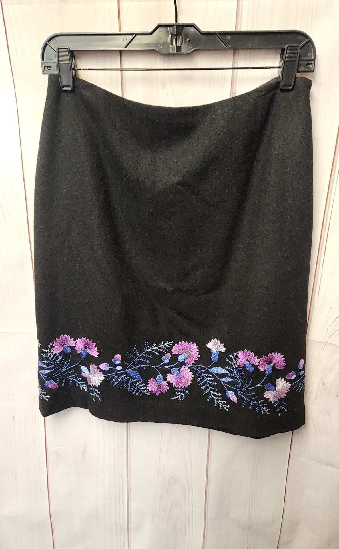 Loft Women's Size 8 Petite Black Floral Skirt