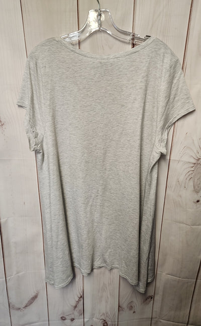 Pure Jill Women's Size XL Gray Short Sleeve Top